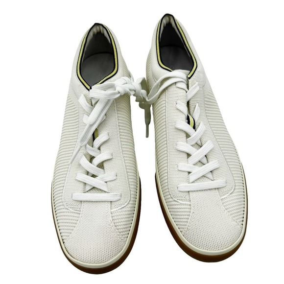 Rothy's Women's Lace Up Knit Lowtop Flat Sneakers Shoes Vanilla Size 9 NWOT - Picture 6 of 9